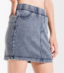 Knit Denim Mini Skirt