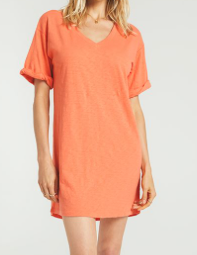 Orange V Neck Dress