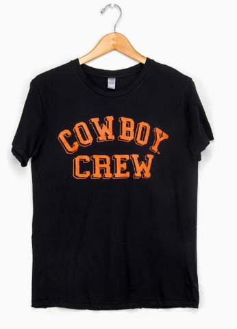 Cowboy Crew Distressed Black Tee