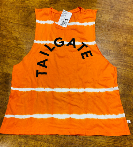Orange Tie Dye Tailgate Tank