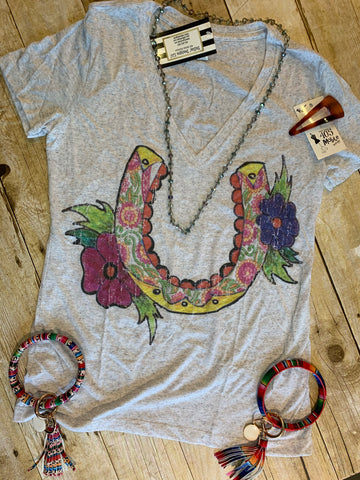 Horseshoe Floral Tee