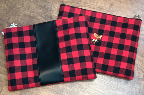 Buffalo plaid clutch